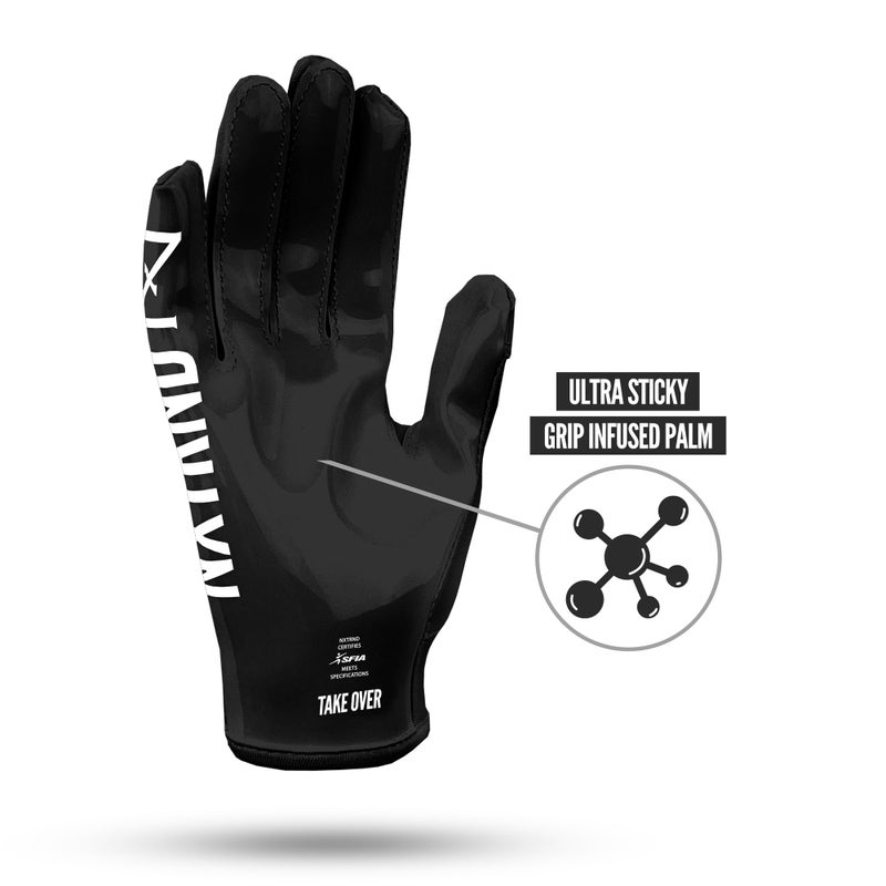 NXT NXTRND Nxtrnd G1 Youth Football Gloves  Kids Sticky Receiver Gloves (Black  Youth Large) - Image 3